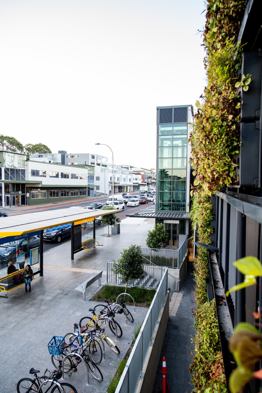 The Manly Vale B-Line Stop is adjacent to the carpark with easy access via the lift