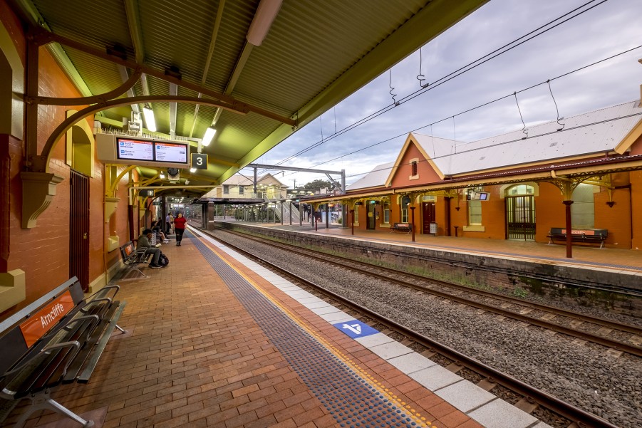 Heritage platform buildings at Arncliffe Station