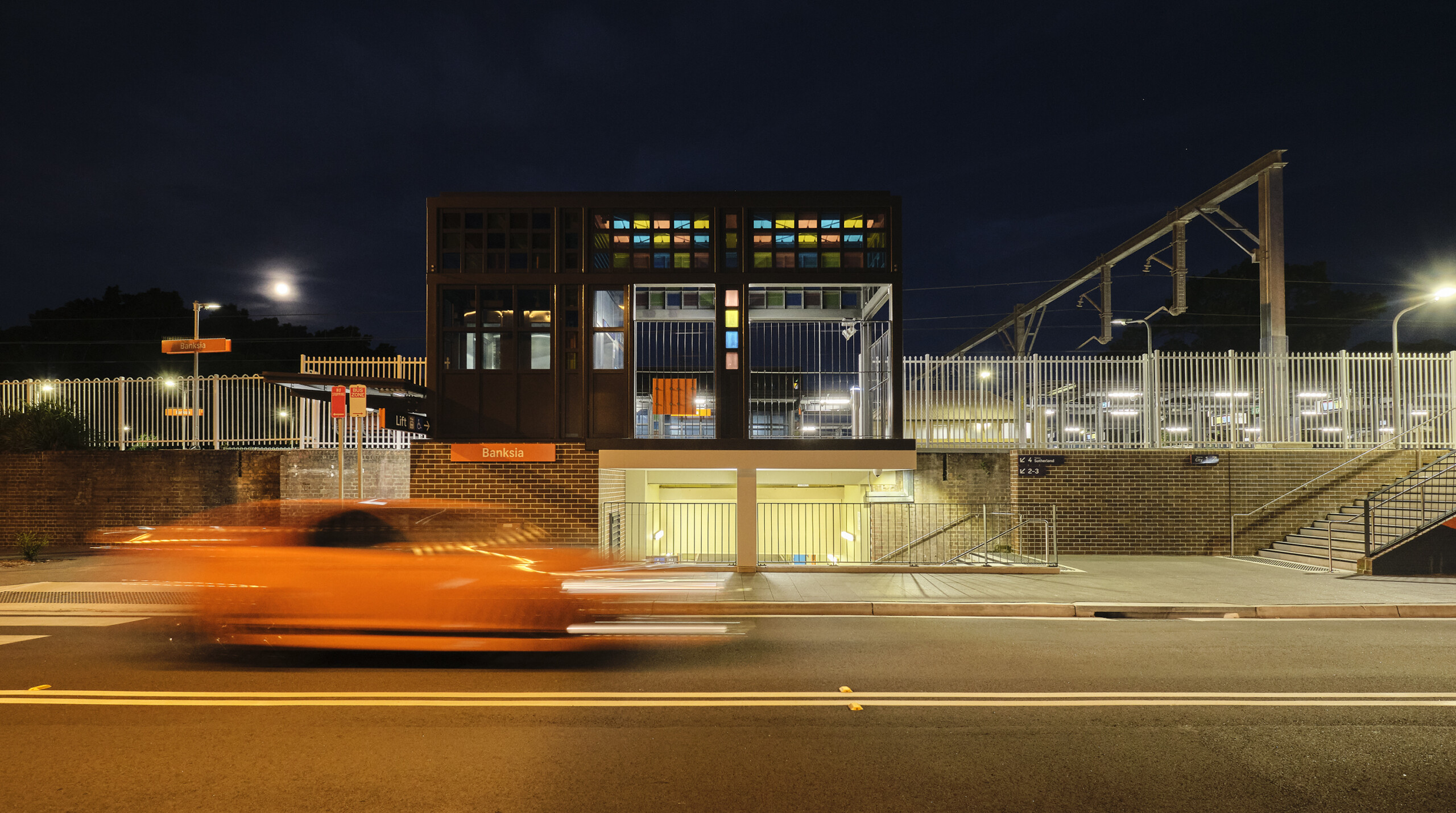 Banksia Station at night