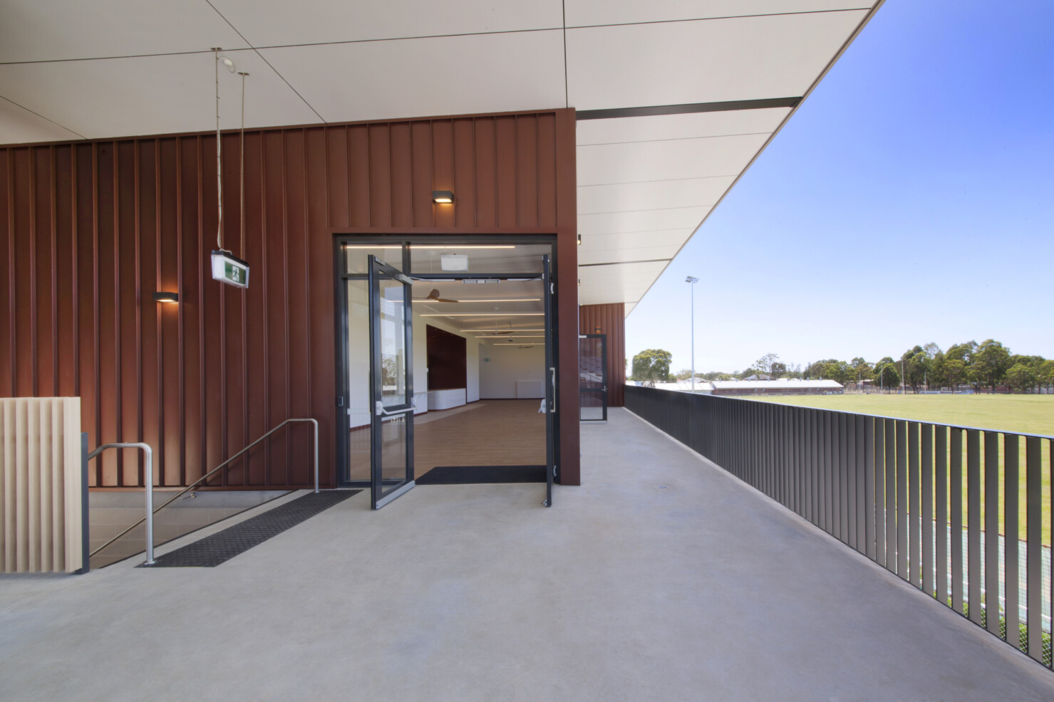 Bob Prenter Reserve Clubhouse overlooking the Sports field